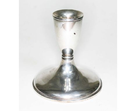A modern candlestick marked 'Sterling', height 10cm.  