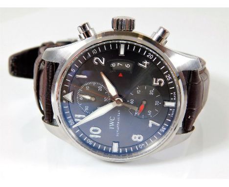 International Watch Co. Schaffhausen Pilot's Spitfire Ardoise Chronograph Flyback 43mm 2016 boxed gentleman's wristwatch with