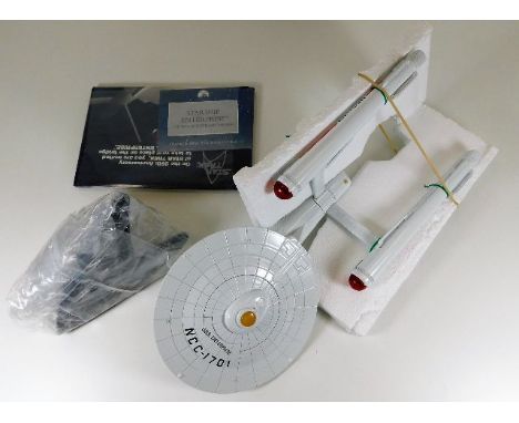 Franklin Mint Star Trek 25th Anniversary NCC-1701 with stand, shuttlecraft and removable dome. COA &amp; Promo Leaflet 1993