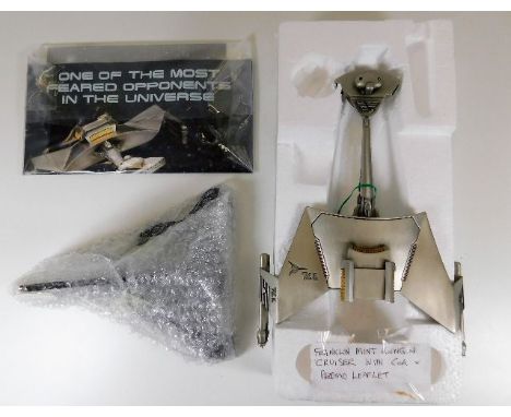Franklin Mint Star Trek Klingon Cruiser with COA and Promo Leaflet