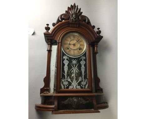 19TH CENTURY ANSONIA CLOCK CO. MANTEL CLOCK,with mirrored panels, 63cm high