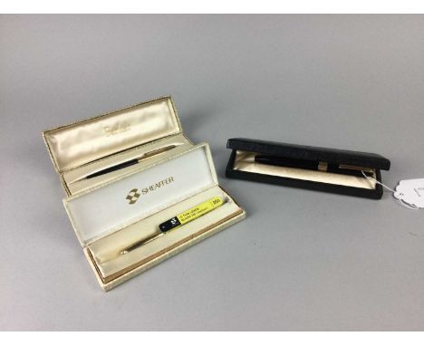 VINTAGE SHEAFFER FOUNTAIN PEN,in original box, along with a Sheaffer ballpoint and a Parker ballpoint (3)