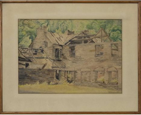 K N GREENWOOD,COTTAGEwatercolour on paper, signed and dated 194?image size 27cm x 38cm, overall size 42cm x 52cm Mounted, fra