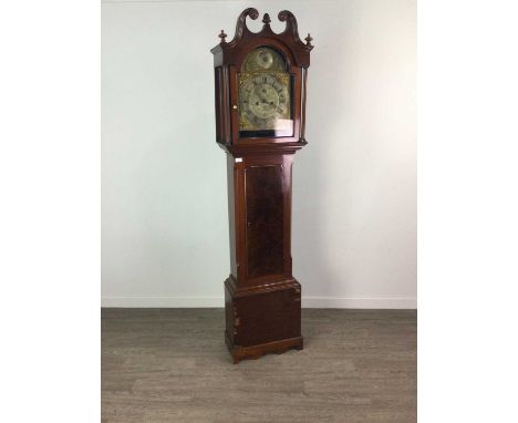 19TH CENTURY MAHOGANY LONGCASE CLOCK,by Hugh Gordon of Aberdeen, with brass dial, 203cm high