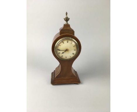EDWARDIAN MAHOGANY MANTEL CLOCK,30cm high