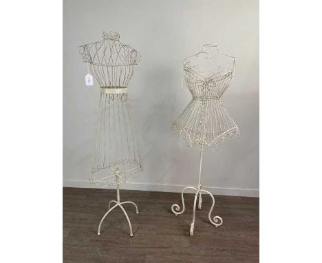 WHITE PAINTED METAL MANNEQUIN,along with another (2)
