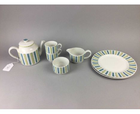 MIDWINTER PART COFFEE SERVICE,comprising six cups, sugar and cream, two plates, six side plates, six saucers, teapot and a bi