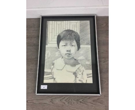 BRITISH SCHOOL STUDIES OF THAI CHILDREN,pencil on paper, signed Davidson and dated '81, a pair, framed and glazed, each 52cm 