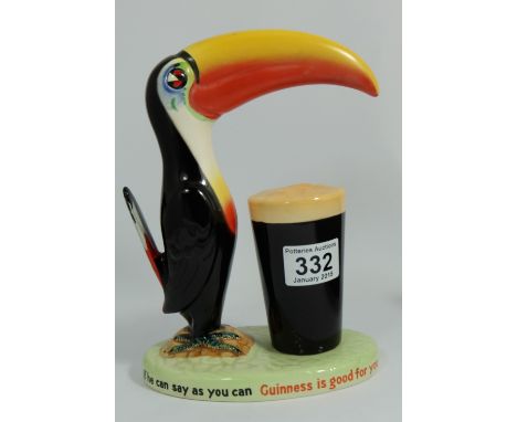 Carlton Ware vintage Advertising figure of a Toucan beside a pint of Guiness " If he can say as you can Guiness is Good for y