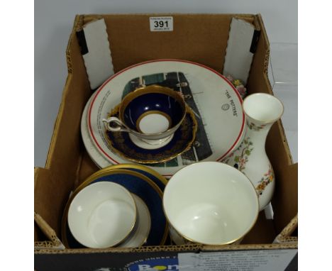 A collection of pottery to include Coalport & Aynsley Vases, Cups & saucers, The Potters 1972 plate etc