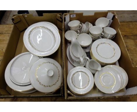 A collection of pottery to include Royal Doulton Fairfax part dinner service to include plates, side plates, tureens, cups, s