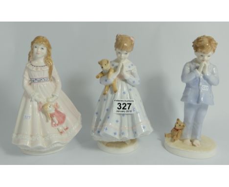 Royal Worcester set of figures I wish, I Pray and I dream from the NSPC Children of the future series  (3)