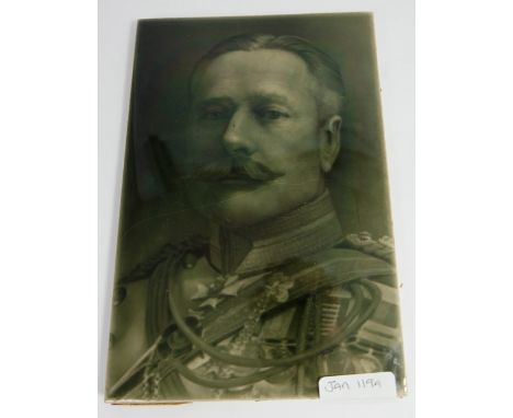 A portrait tile of Field Marshall Sir Douglas Haig modelled by George Cartlidge, 15cm x 22cm