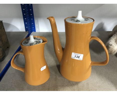 VINTAGE POOLE POTTERY TEA & COFFEE POTS