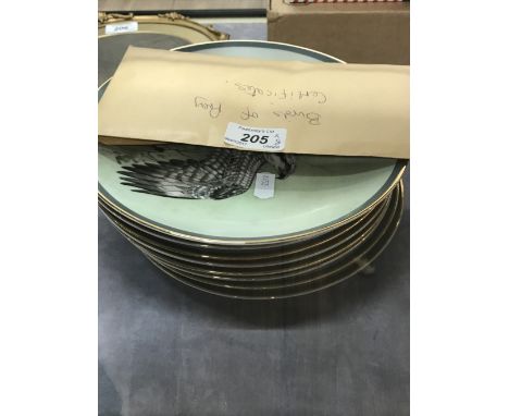 8 X HAMILTON PLATES , 'BIRDS OF PREY ' WITH CERTIFICATES