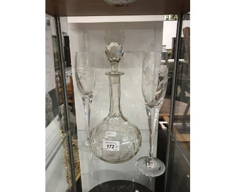 DECANTER & 2 GLASSES