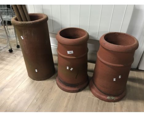 2 CHIMNEY POTS & 1/2 PIPE PLANTERS