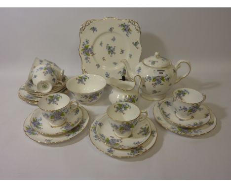Tuscan China 'Forget-Me-Not' tea service - six place settings 