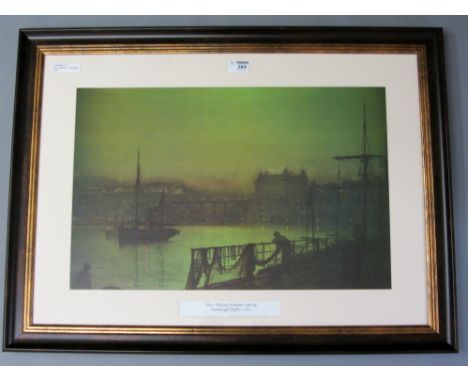 'Scarborough Lights', colour print after John Atkinson Grimshaw 37cm x 57cm