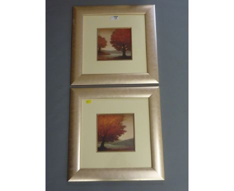 'Solitude' & 'Escape', pair colour print tree studies 17cm x 17cm (2)