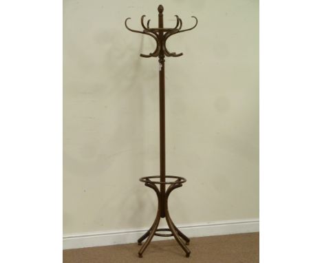 Vintage retro bentwood coat stand, H195cm
