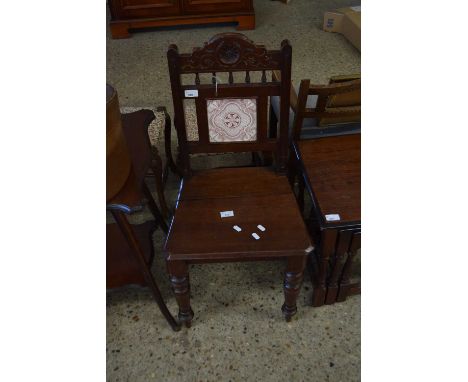 HALL CHAIR WITH CERAMIC TILE TO CENTRE