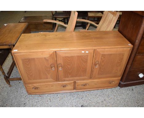 1970S LIGHT OAK G-PLAN TYPE SIDEBOARD WITH THREE DRAWERS AND TWO BELOW