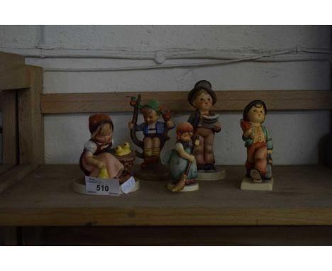 FIVE MIXED HUMMEL FIGURES