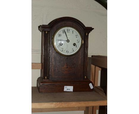 EDWARDIAN MANTEL CLOCK IN ARCHITECTURAL CASE