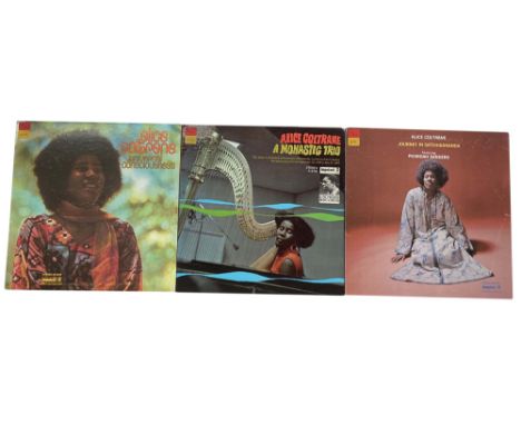 ALICE COLTRANE - LPs. Beautiful selection of 3 x original title LPs from a bonafide genius. Titles are: Monastic Trio (US, st