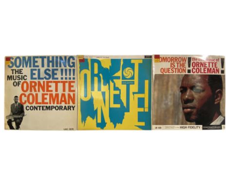 ORNETTE COLEMAN - LPs. Three collectable ones in nice condition. Tomorrow Is The Question (UK, Contemporary, LAC.12228, yello