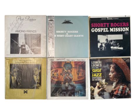 SHORTY ROGERS / ART PEPPER INC SIGNED ALBUMS. 15 LPs, some signed sleeves. Shorty Rogers &amp; Art Pepper ?– Popo (Xanadu 148