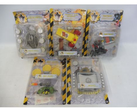 Five carded BBC Robot Wars figures to include Shunt.