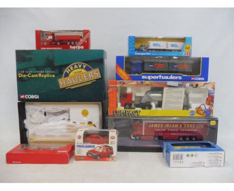 A box of mainly Corgi heavy haulage models.