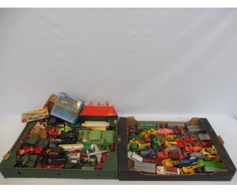 A selection of mainly playworn die-cast models including Dinky and Corgi etc.