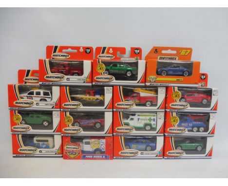 A selection of Matchbox Mattel wheels, mainly modern racing vehicles, in good condition.