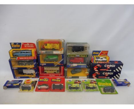 A selection of boxed Dinky and Corgi models, commercial vans, Corgi Juniors etc.