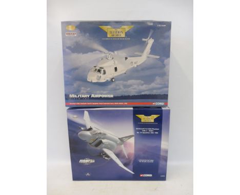 Two Corgi Aviation Archive models, Macdonald 4J Phantom and Sikorsky Sea Hawk helicopter.