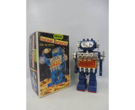 A boxed Smoking Engine Robot, made by S.H.