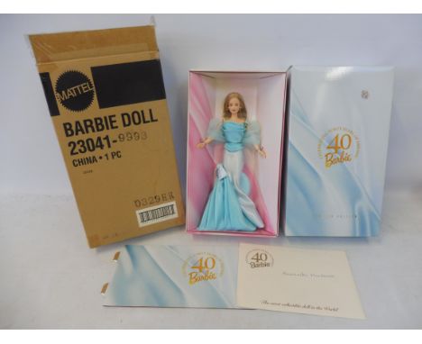 A boxed Mattel 40 Years Barbie, in trade pack.