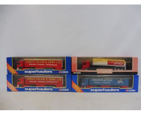 Four boxed Corgi Superhaulers including James Irlam and Knights of Old.