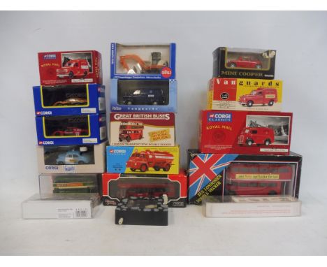 A box of assorted die-cast models includng Corgi, Vanguards, Solido etc.