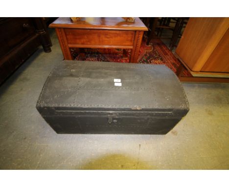 19th Century studded domed top trunk