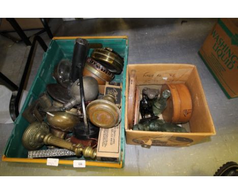 Box of Lamp Parts etc and Box of Various