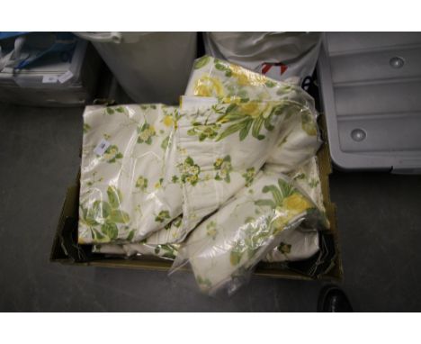 Colefax and Fowler pair of very long chintz interlined curtains with yellow floral design