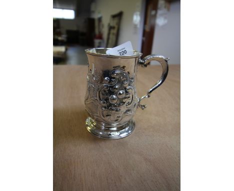 George III Silver Christening Tankard by Fras Crump 1772, old soldered repair to the footrim