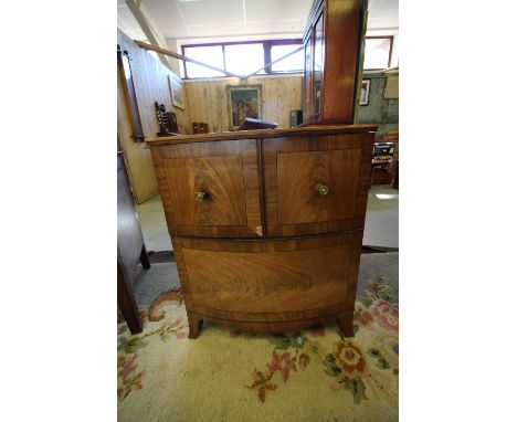 Mahogany bowfront commode (a.f.)