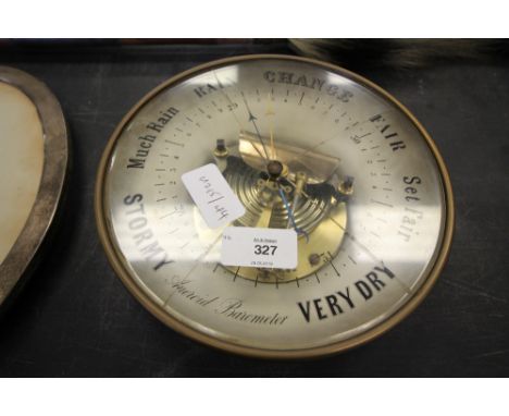 Victorian Lacquered Brass Aneroid Barometer (A/F)