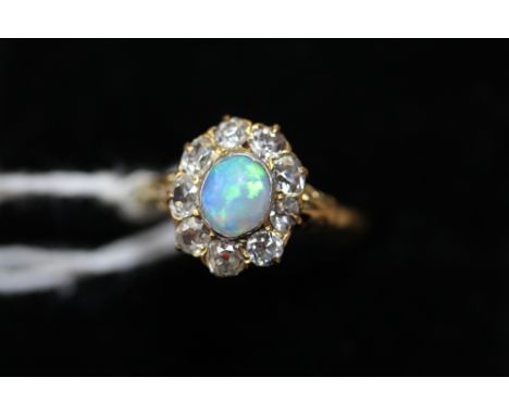 18ct Gold, Diamond &amp; Opal Ring