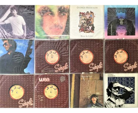 GEORGE HARRISON &amp; RELATED - UK &amp; OVERSEAS - 7" COLLECTION. Smashing collection of around 58 x 7". Titles / Artists in